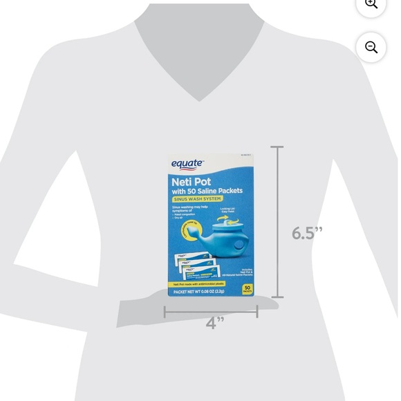 NWT  Equate Neti Pot with 50 Saline Packets Nasal Wash System for SINUS - Picture 7 of 7
